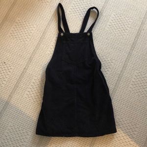 Topshop navy overall dress